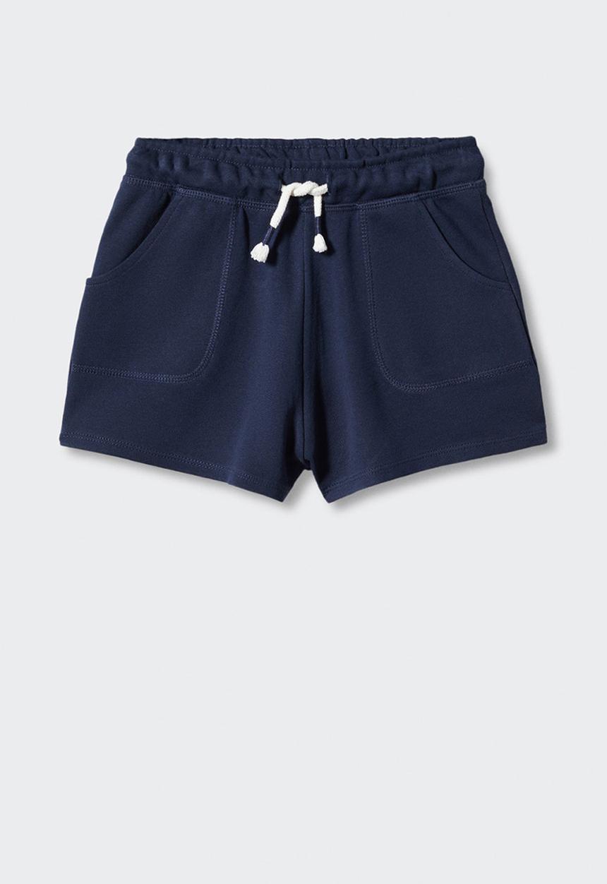 MANGO - Shorts lea - navy