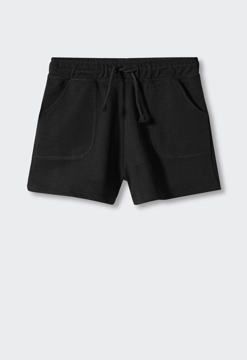 MANGO - Shorts lea - negro