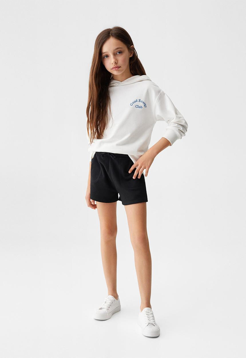 MANGO - Shorts lea - negro