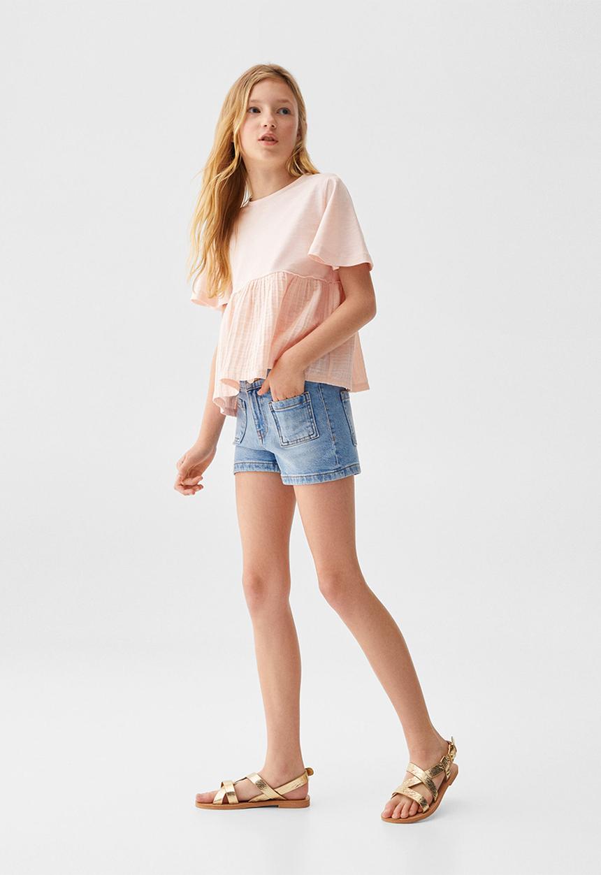 MANGO - Shorts clea - tejano medio