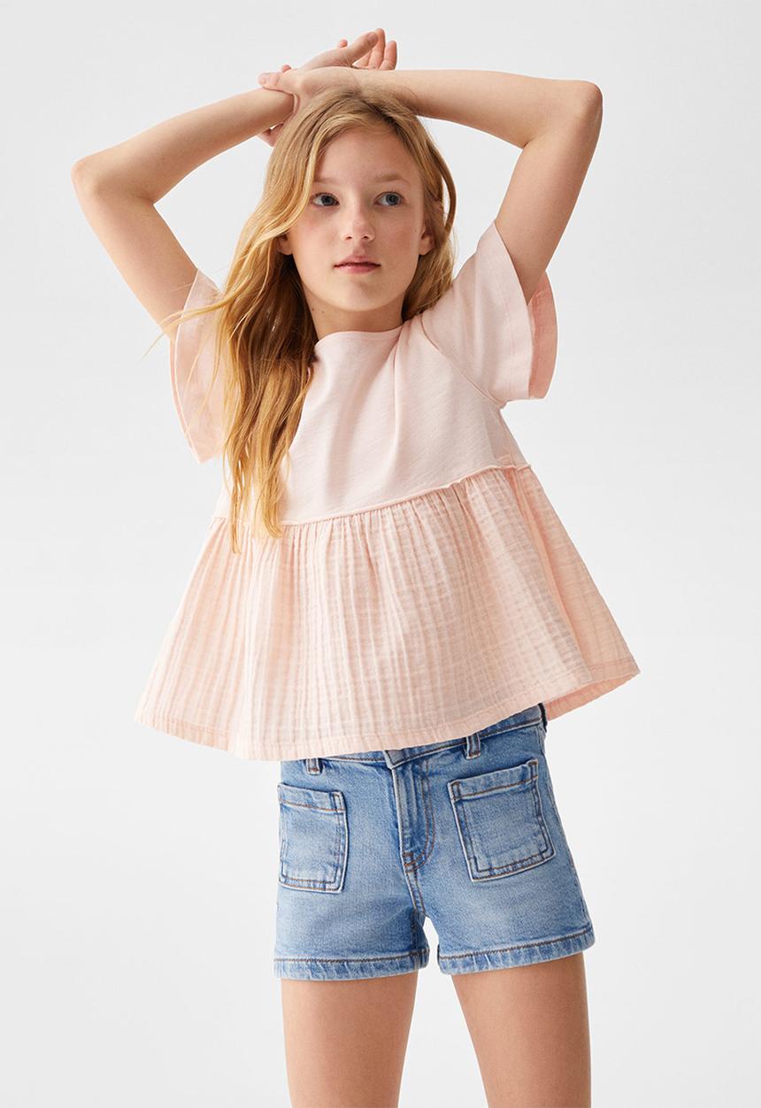 MANGO - Shorts clea - tejano medio