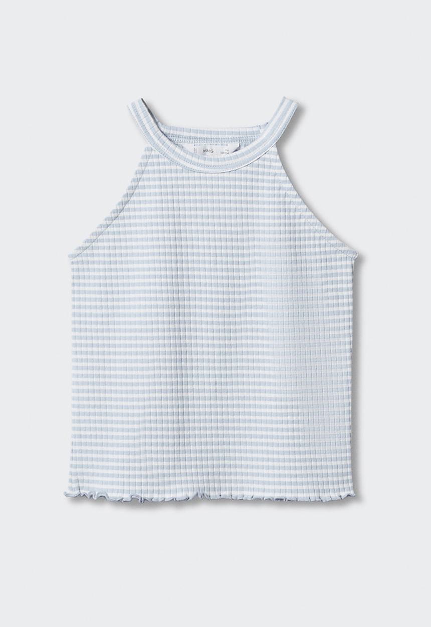 MANGO - T-shirt lane - azul