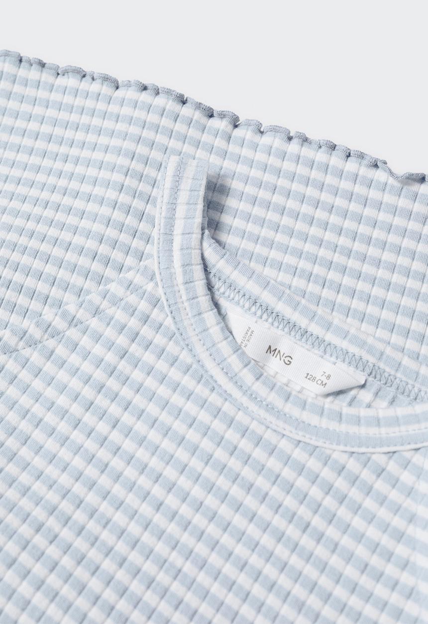 MANGO - T-shirt lane - azul