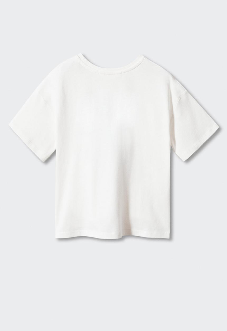 MANGO - T-shirt fish - white