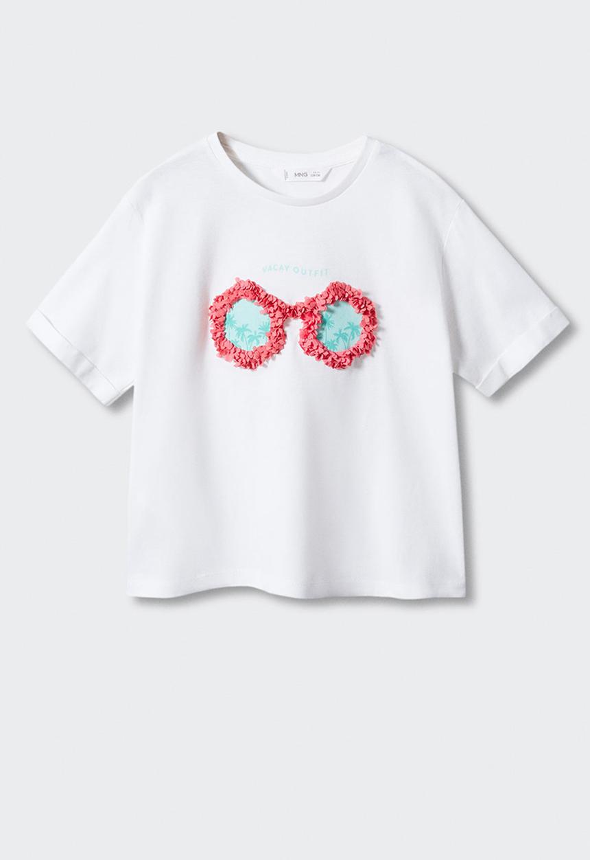 MANGO - T-shirt flamii - white