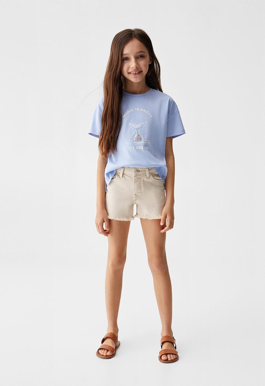 MANGO - T-shirt mermaid - azul