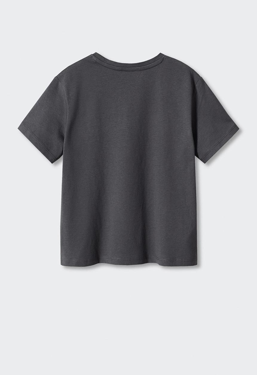 MANGO - T-shirt creta - antracita