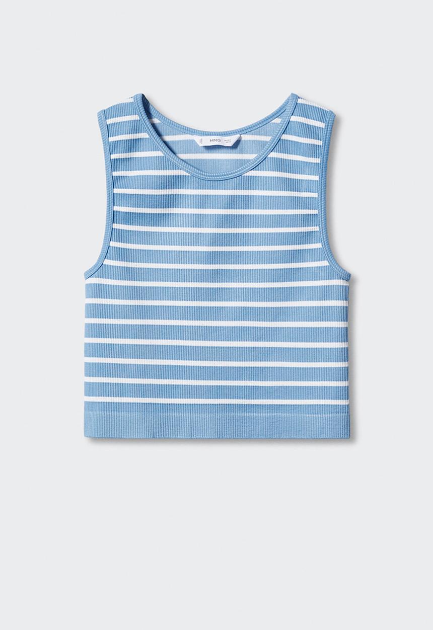 MANGO - T-shirt cool - celeste