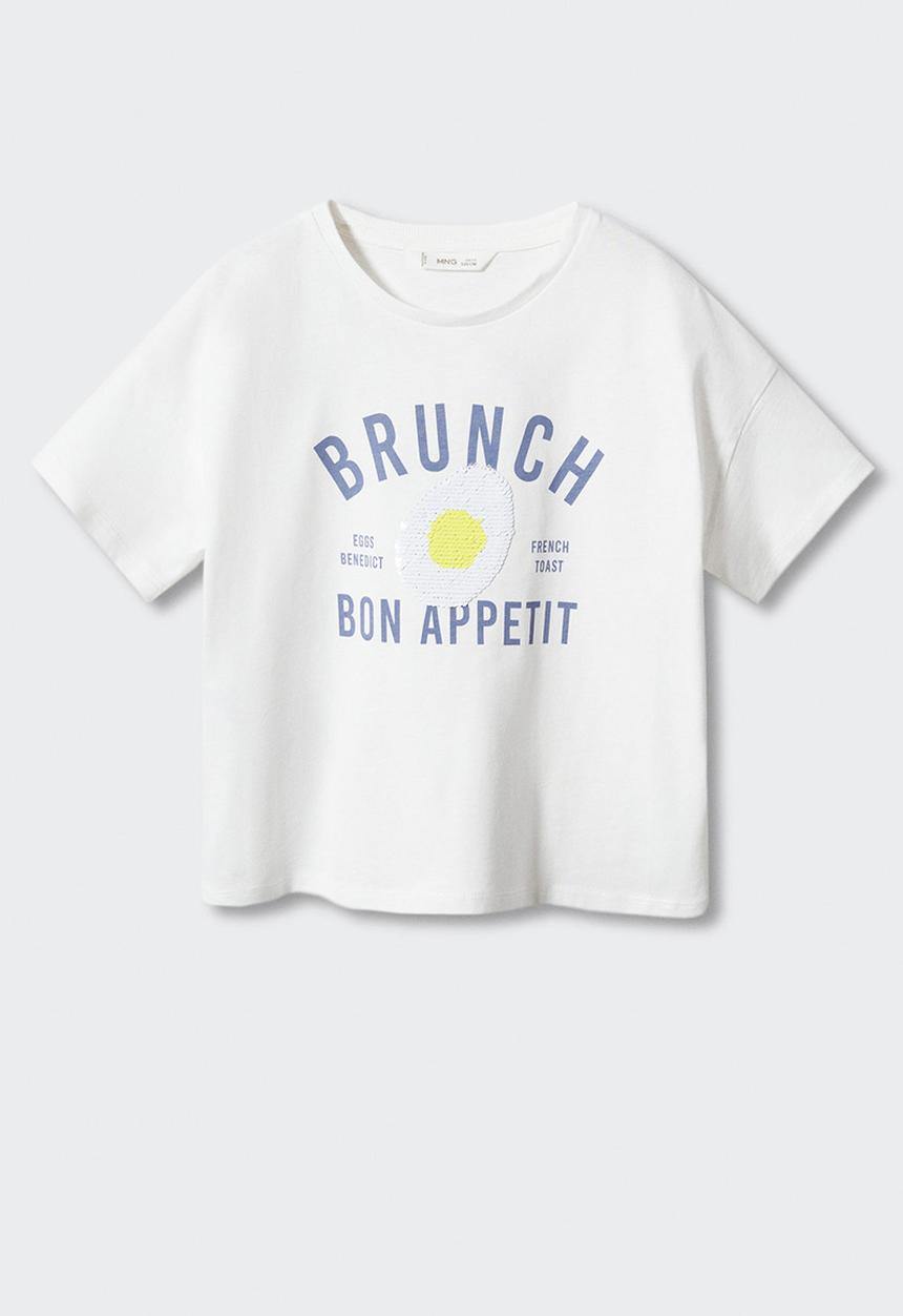 MANGO - T-shirt brunch - offwhite