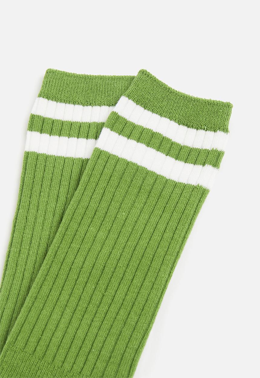 Pop Candy - Cozy stripe socks - green and white