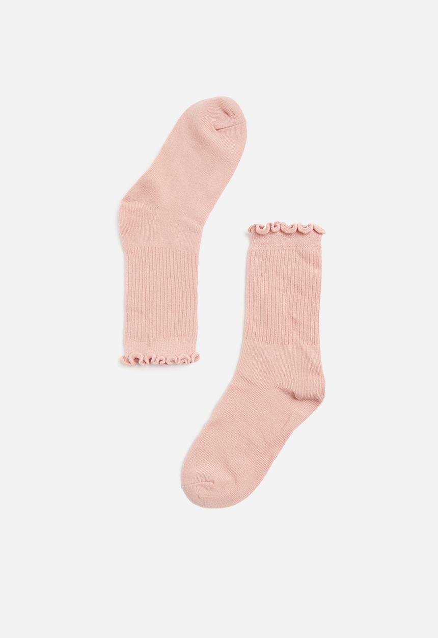 Pop Candy - Frill detail socks - dusty pink