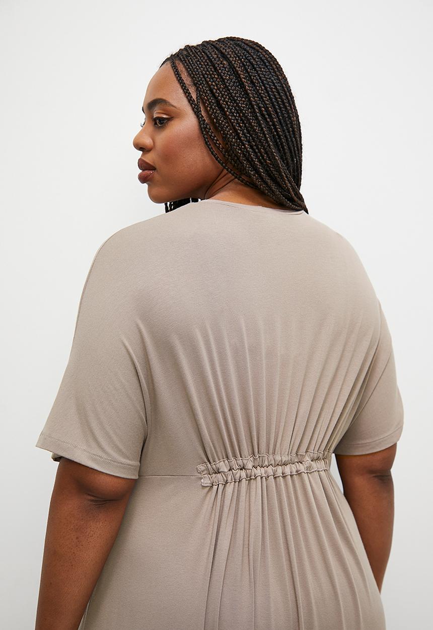 Superbalist - Drawstring detail T-shirt dress - taupe