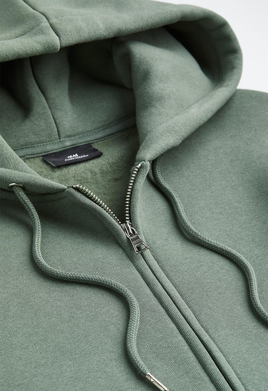 H&M - Oversized fit zip-through hoodie - green