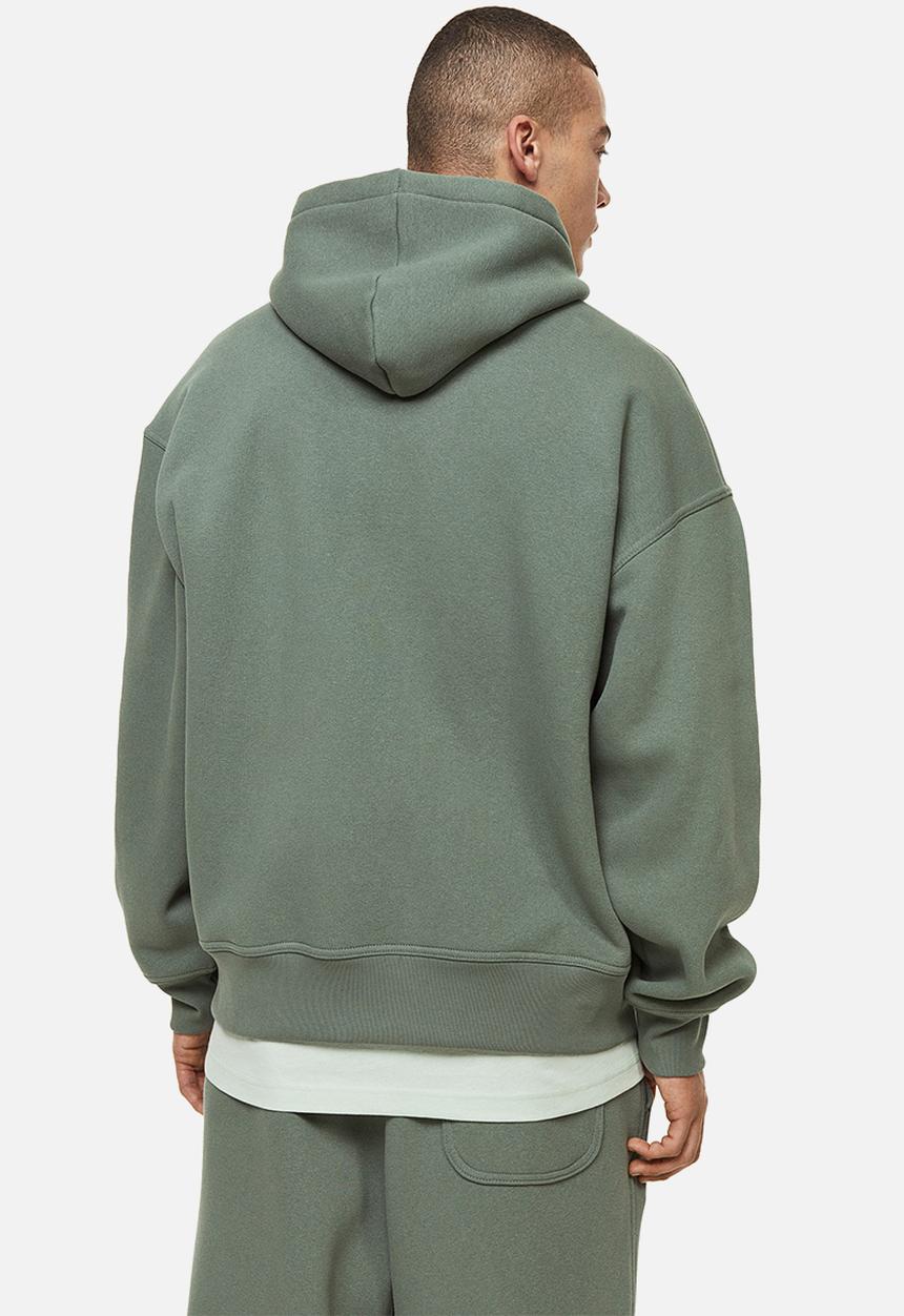 H&M - Oversized fit zip-through hoodie - green