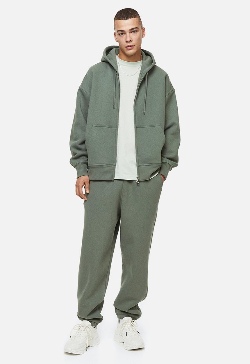 H&M - Oversized fit zip-through hoodie - green