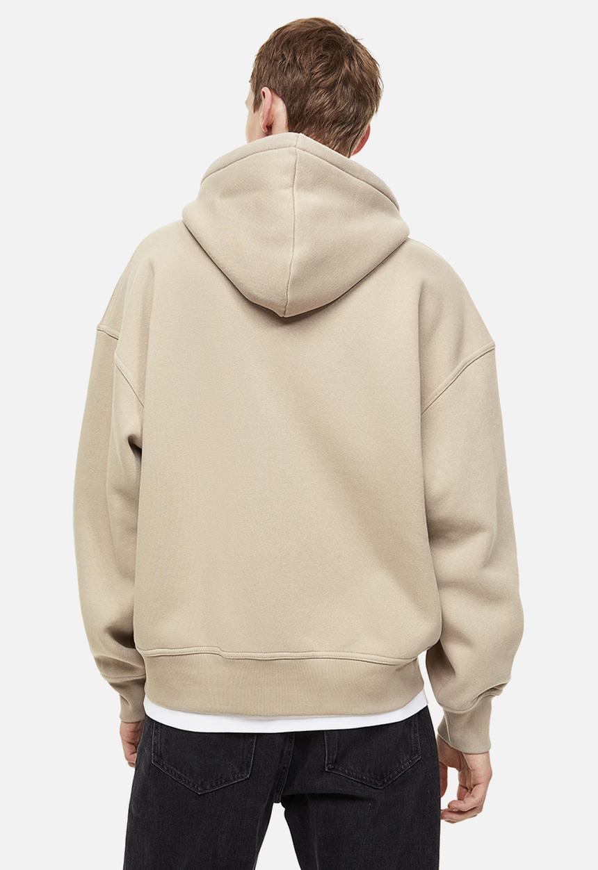 H&M - Oversized fit zip-through hoodie - beige