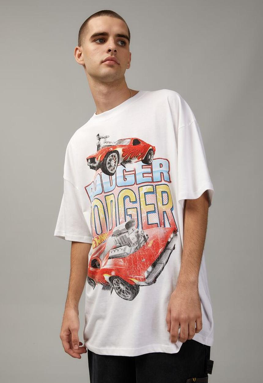 Factorie - Oversized hot wheels T shirt - lcn mat white/hot wheels bone shaker