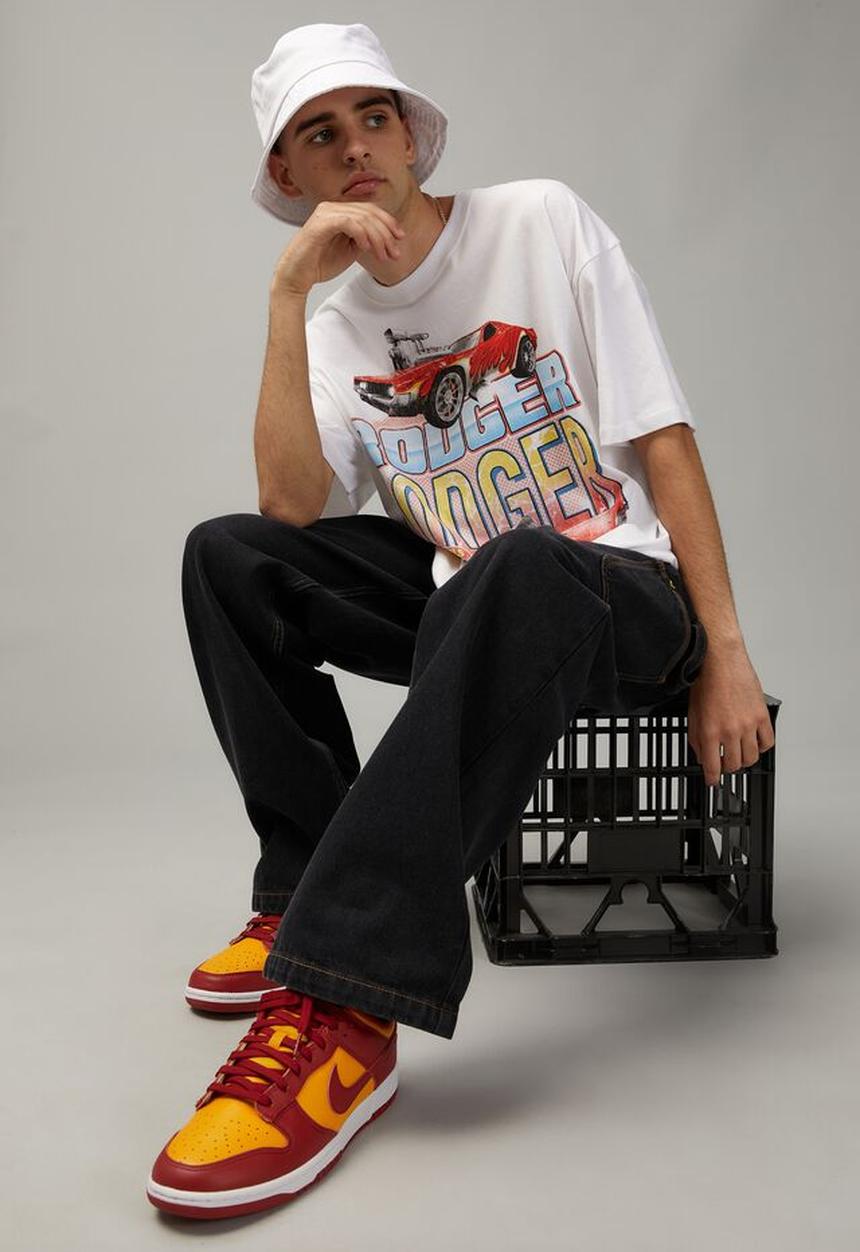 Factorie - Oversized hot wheels T shirt - lcn mat white/hot wheels bone shaker