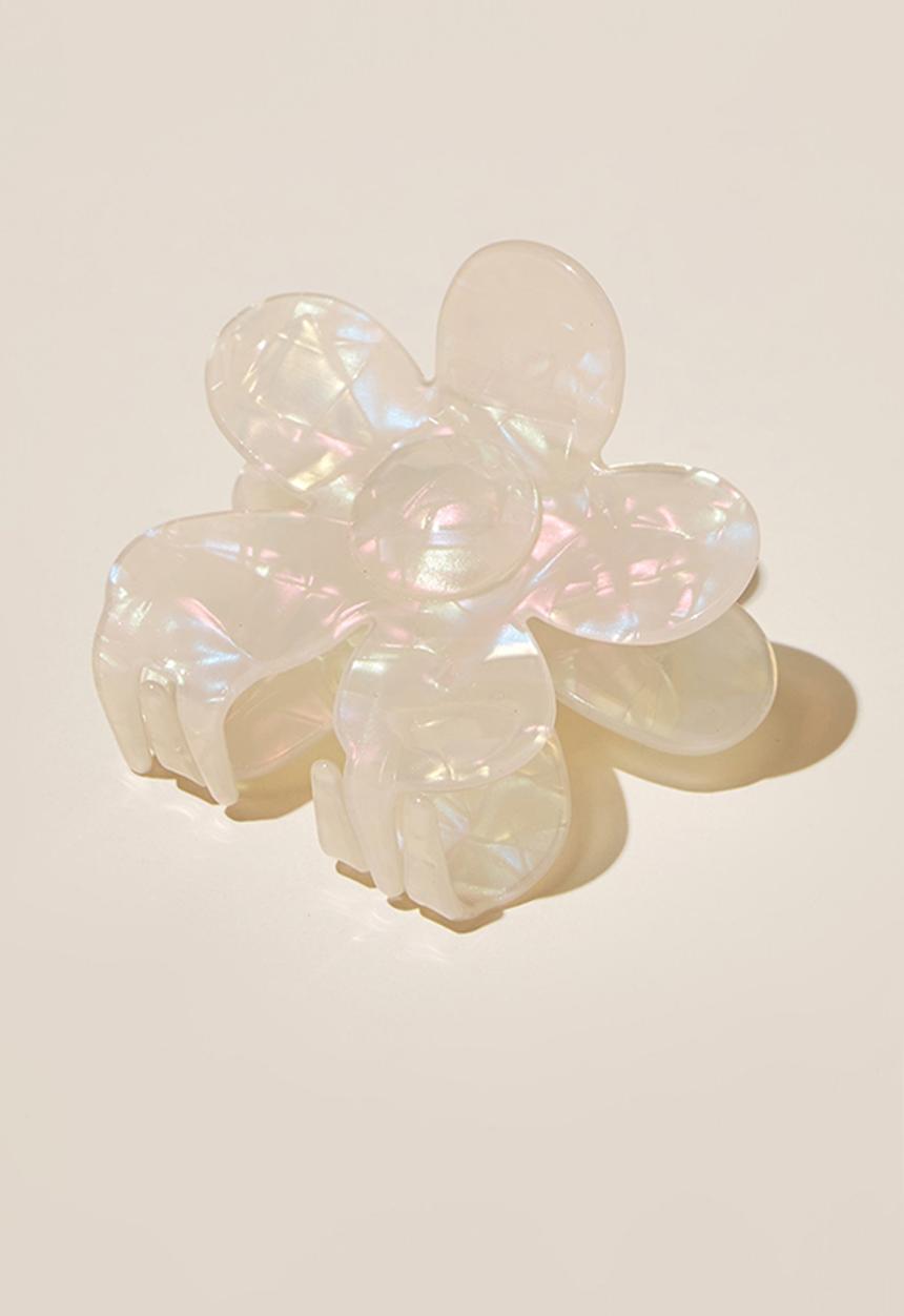 Rubi - Lily flower hair claw - iridescent pearl