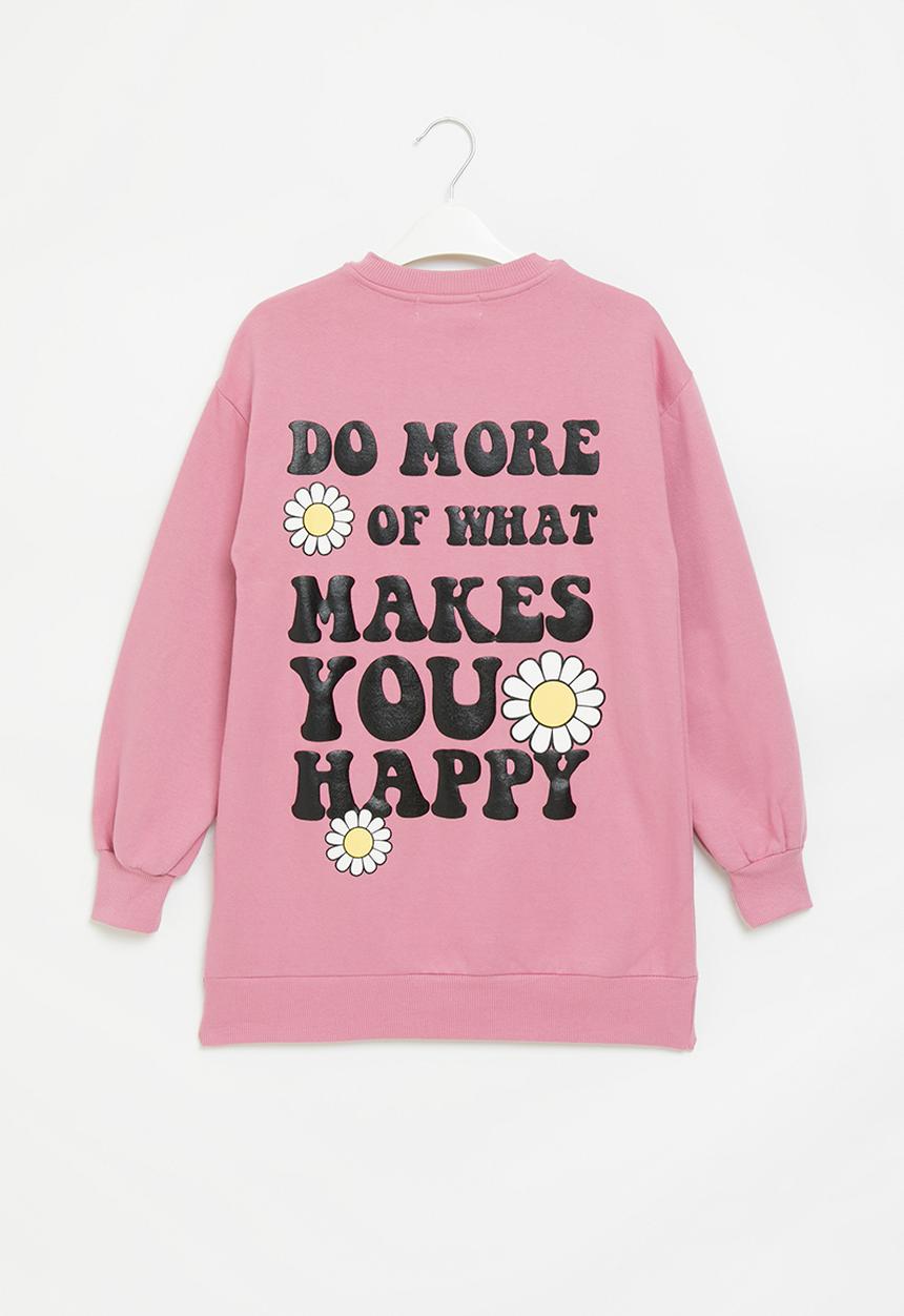 Superbalist - Graphic sweat dress - mauve