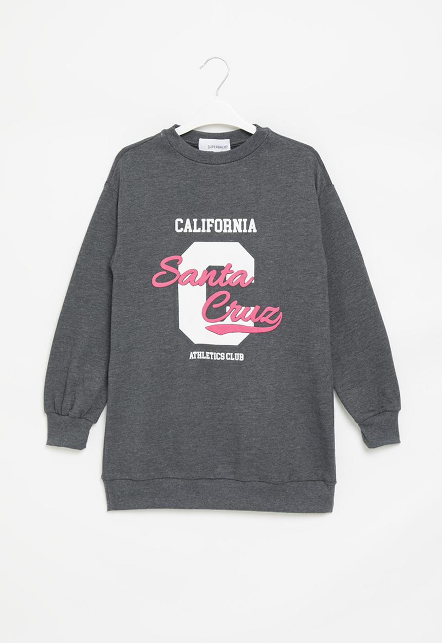 Superbalist - Graphic sweat dress - charcoal