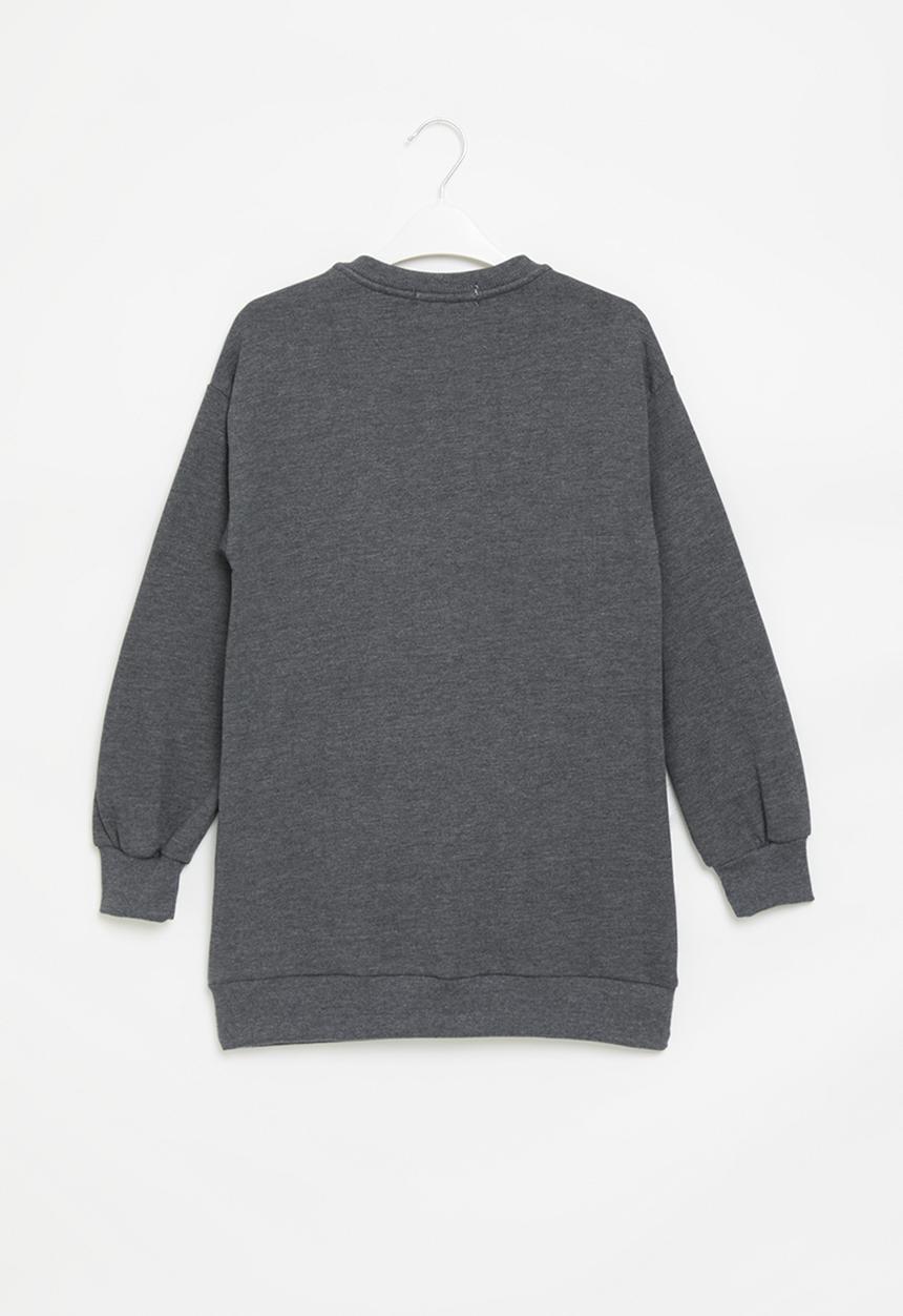 Superbalist - Graphic sweat dress - charcoal