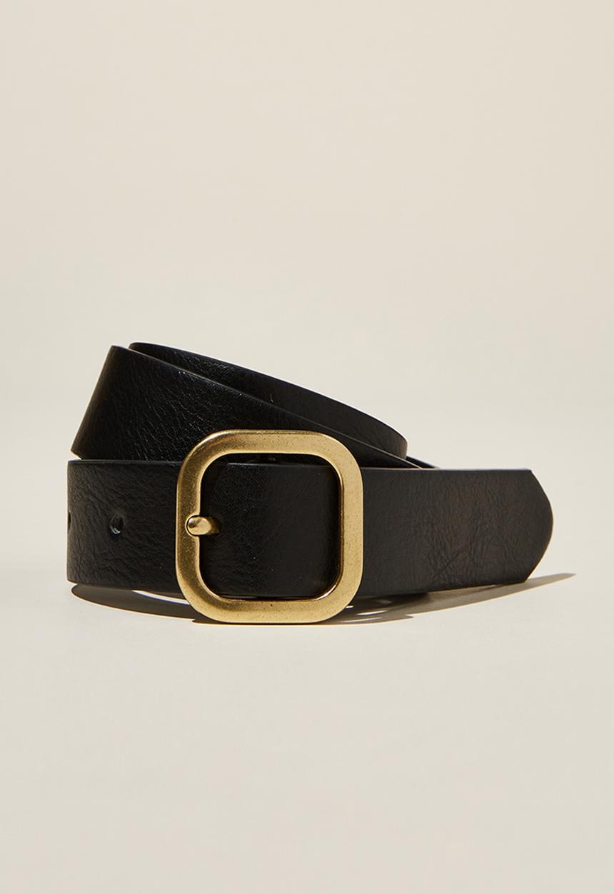 Rubi - Slim dad belt - black & antique gold