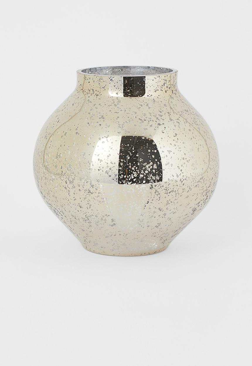 H&M - Round glass vase - gold-coloured