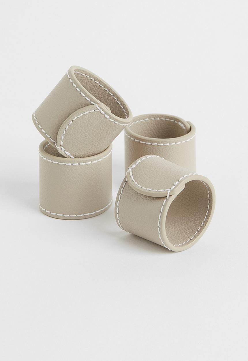 H&M - 4-pack napkin rings - greige