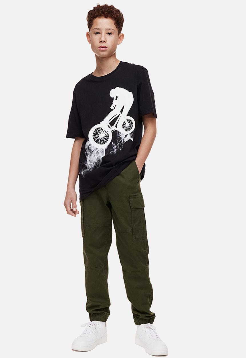 H&M - Cargo trousers - dark khaki green