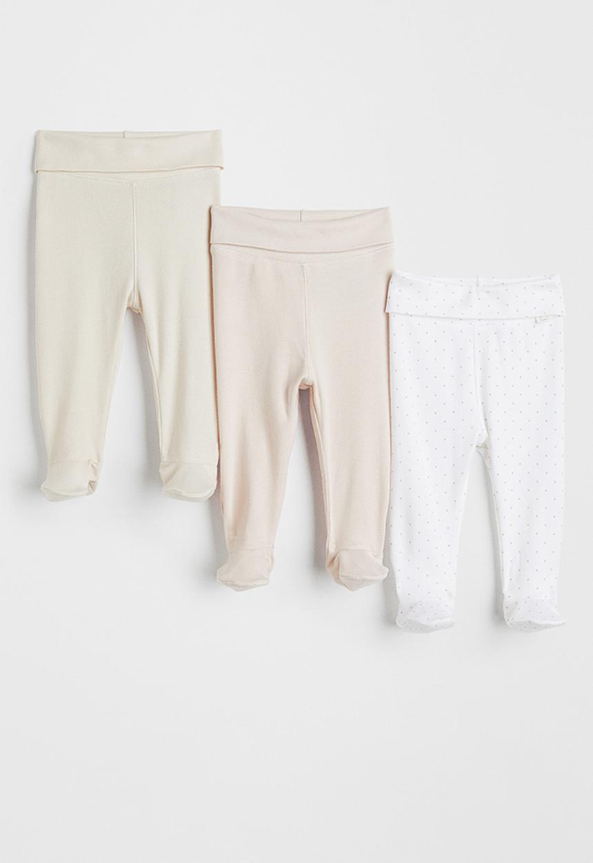 H&M - 3-pack trousers - light pink/light beige/white