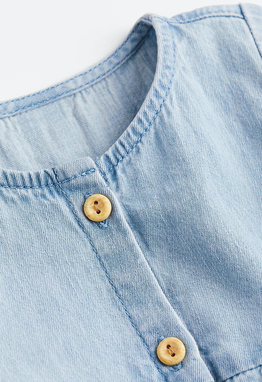 H&M - Button-front dress - light denim blue