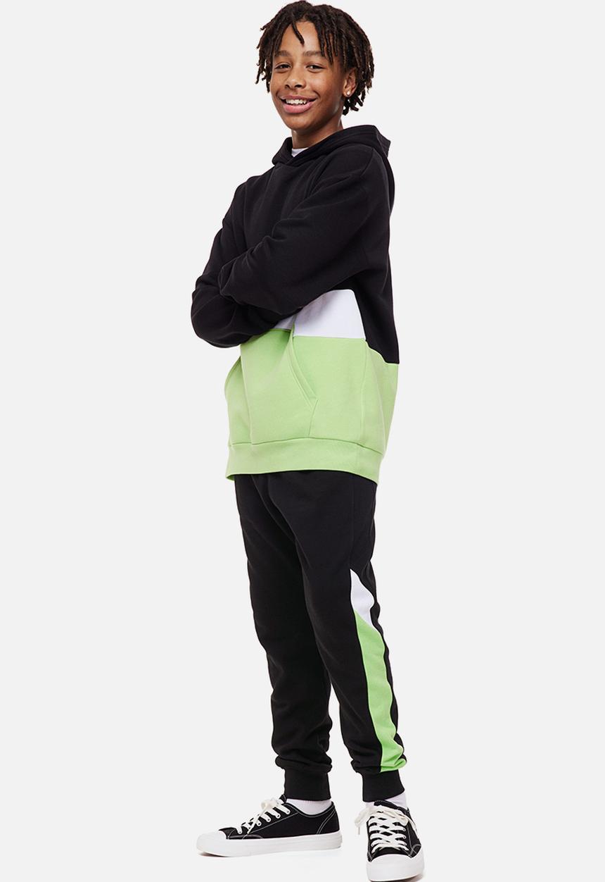 H&M - Sweatpants - black/block-coloured