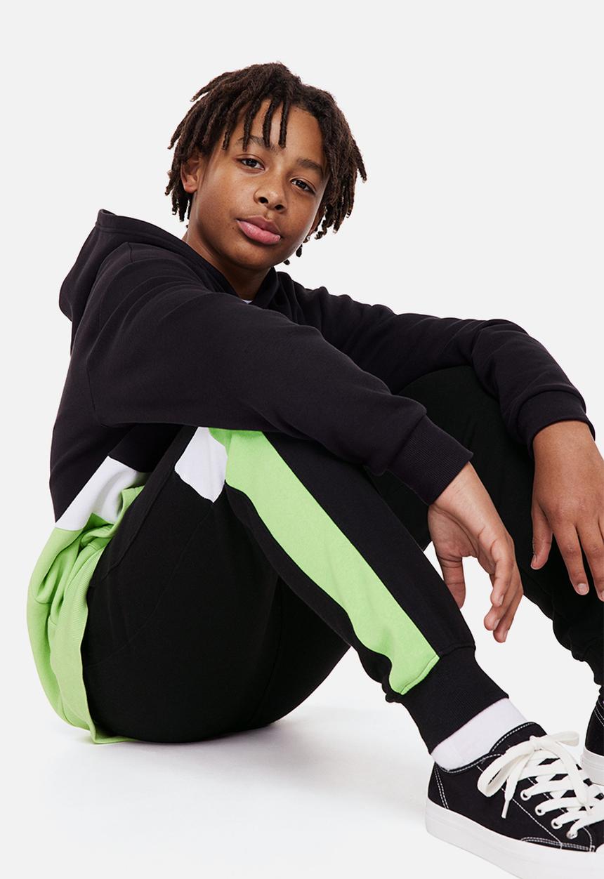 H&M - Sweatpants - black/block-coloured