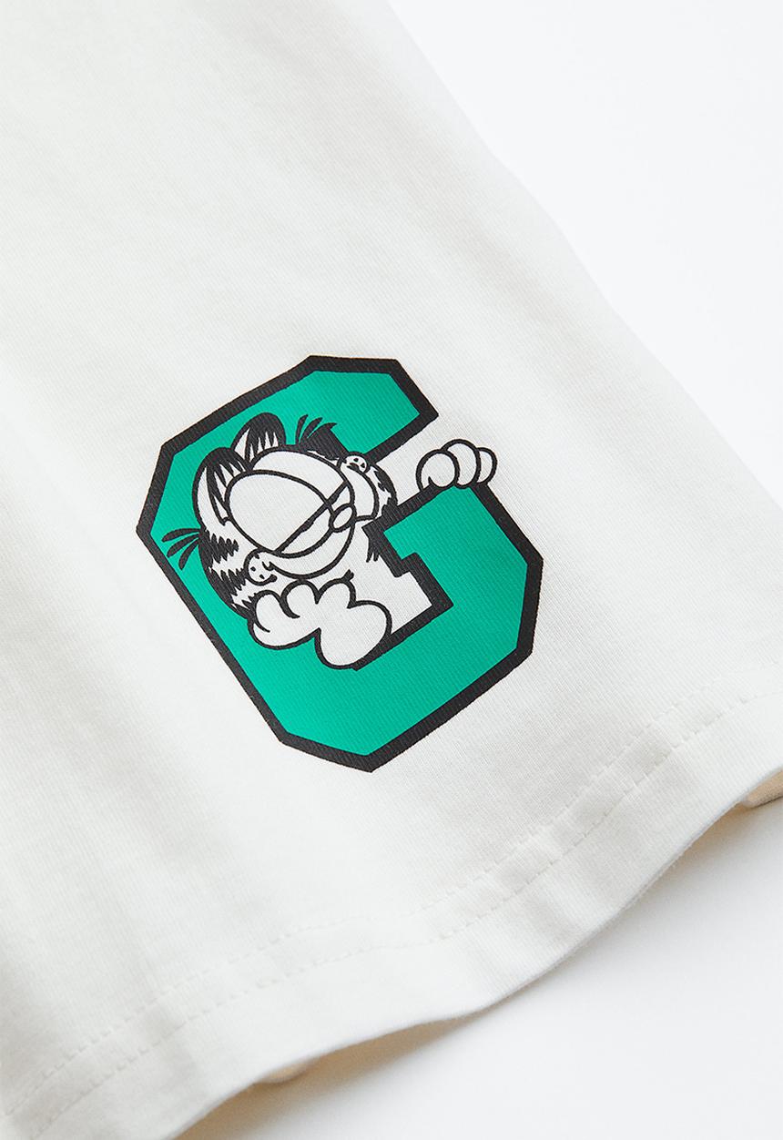 H&M - Oversized printed T-shirt - natural white/garfield 
