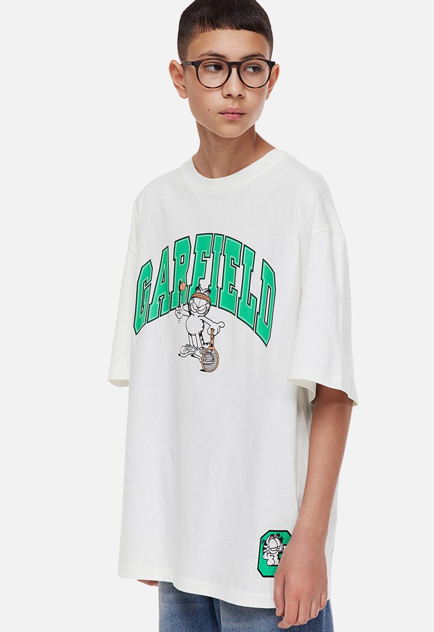 H&M - Oversized printed T-shirt - natural white/garfield 