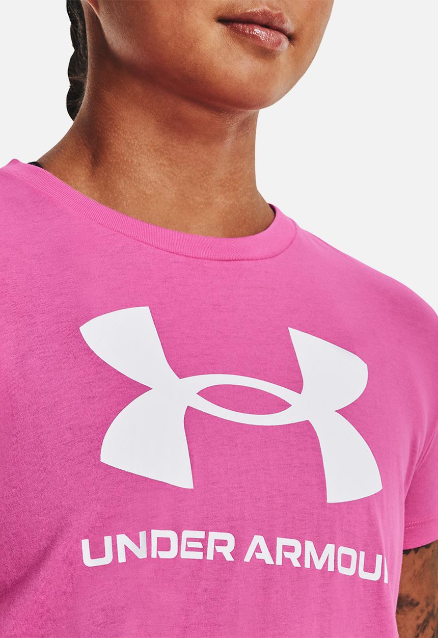 Under Armour - Ua sportstyle logo short sleeve - pink edge / white