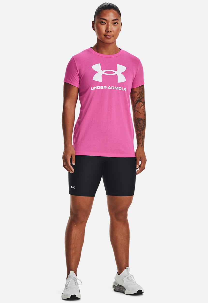 Under Armour - Ua sportstyle logo short sleeve - pink edge / white