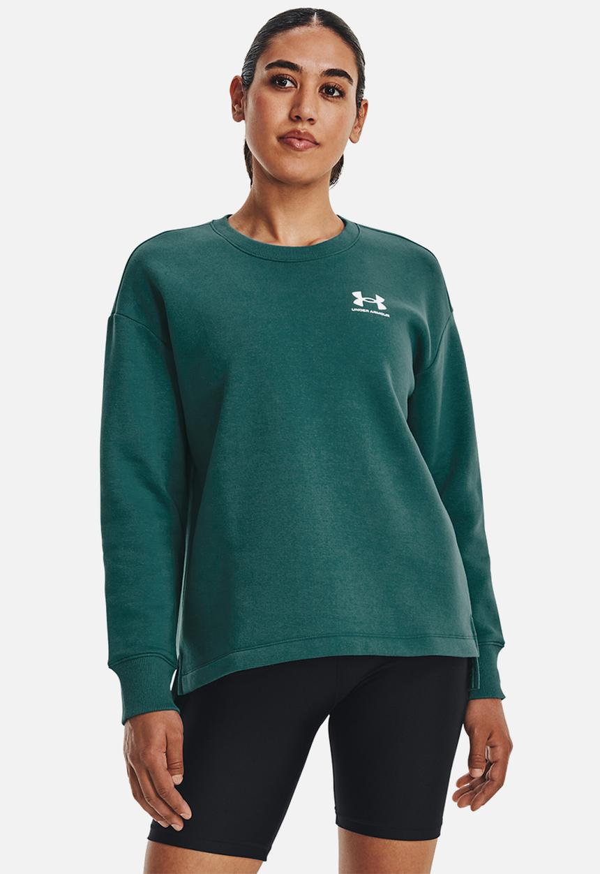 Under Armour - Rival fleece oversize crew - coastal teal / white