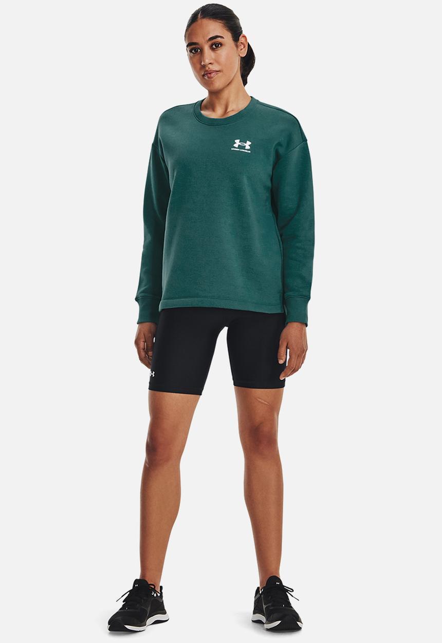 Under Armour - Rival fleece oversize crew - coastal teal / white