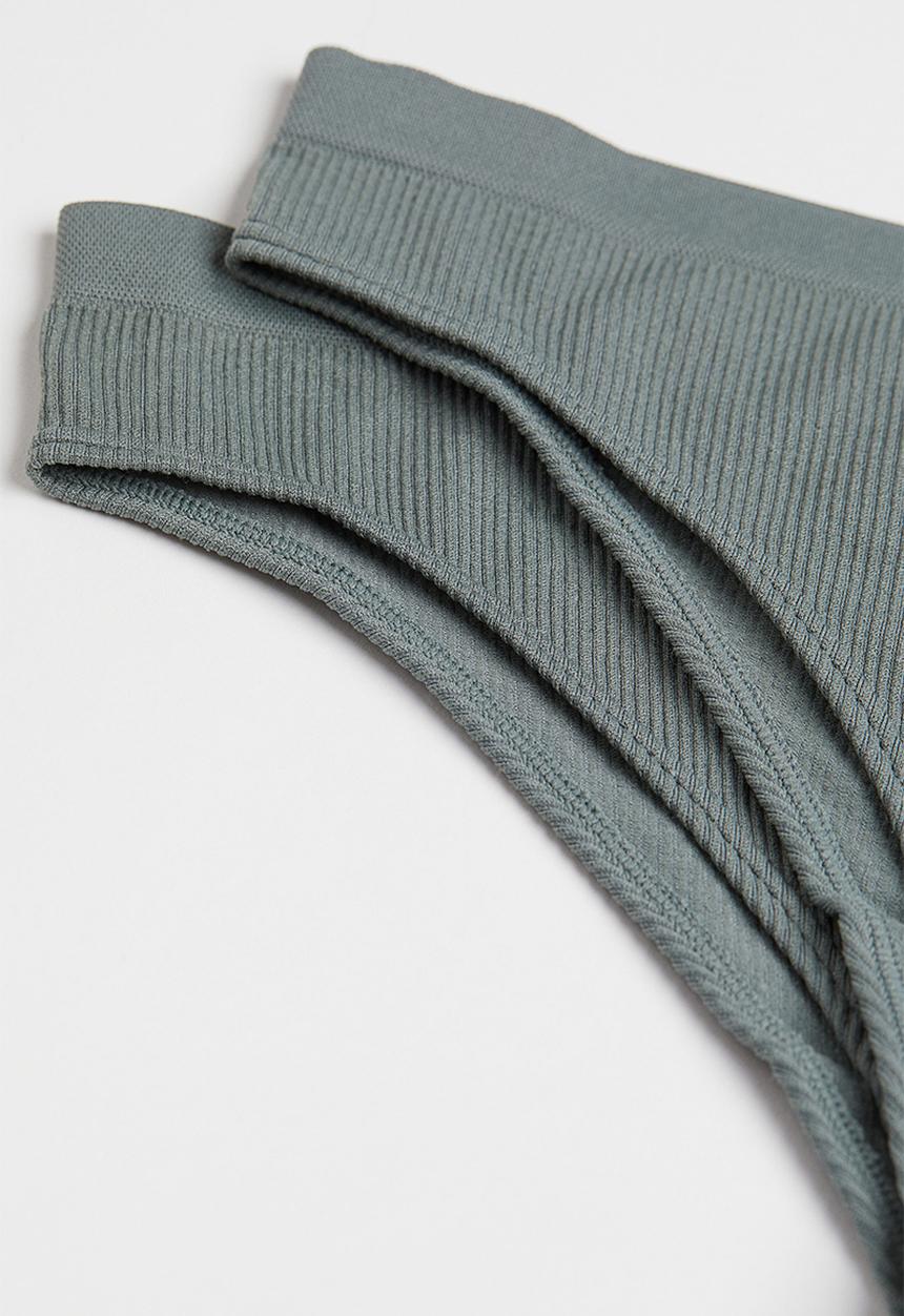 H&M - 2 Pack seamless briefs - green,grey