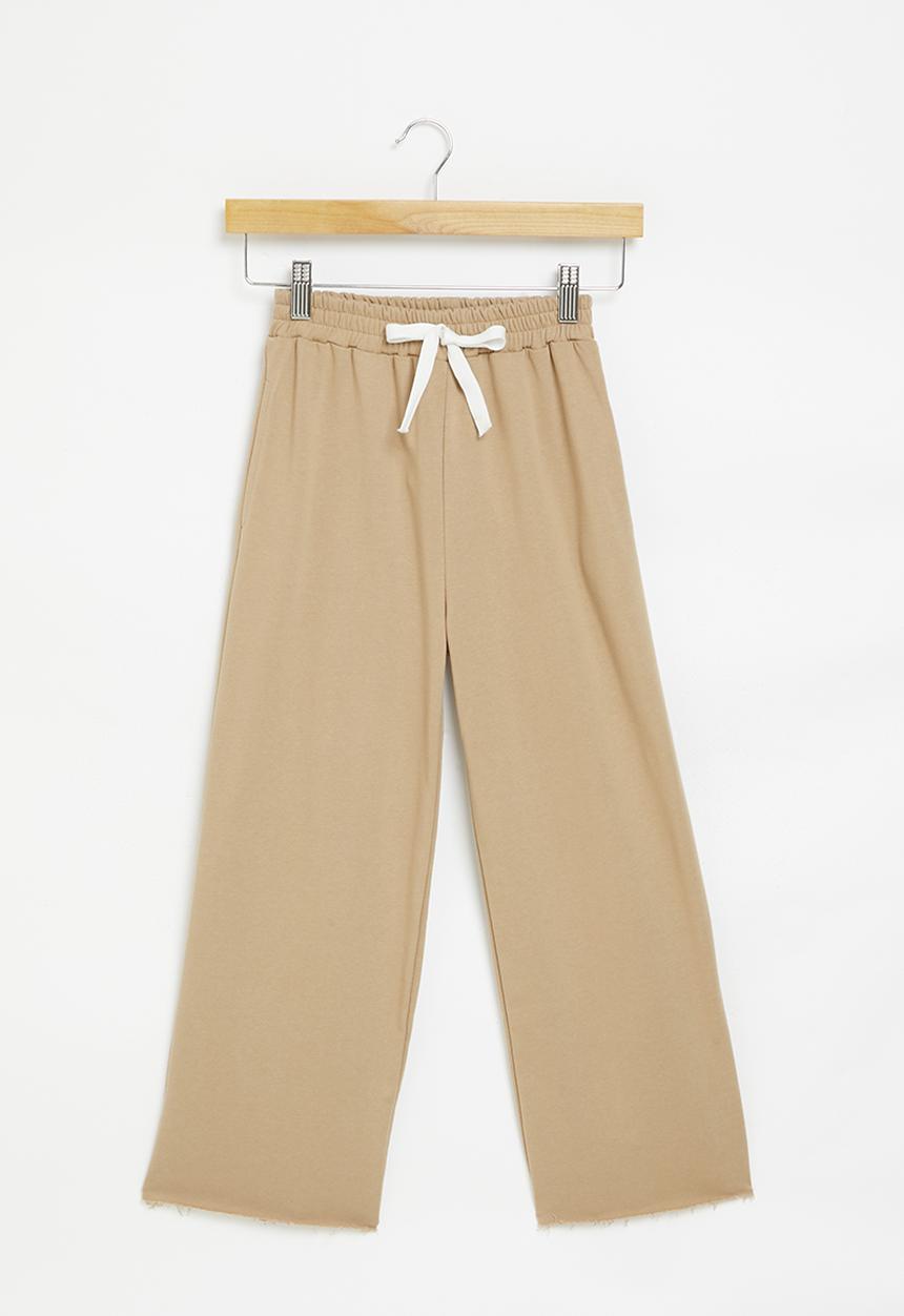 Pop Candy - Wide leg sweat pants - beige