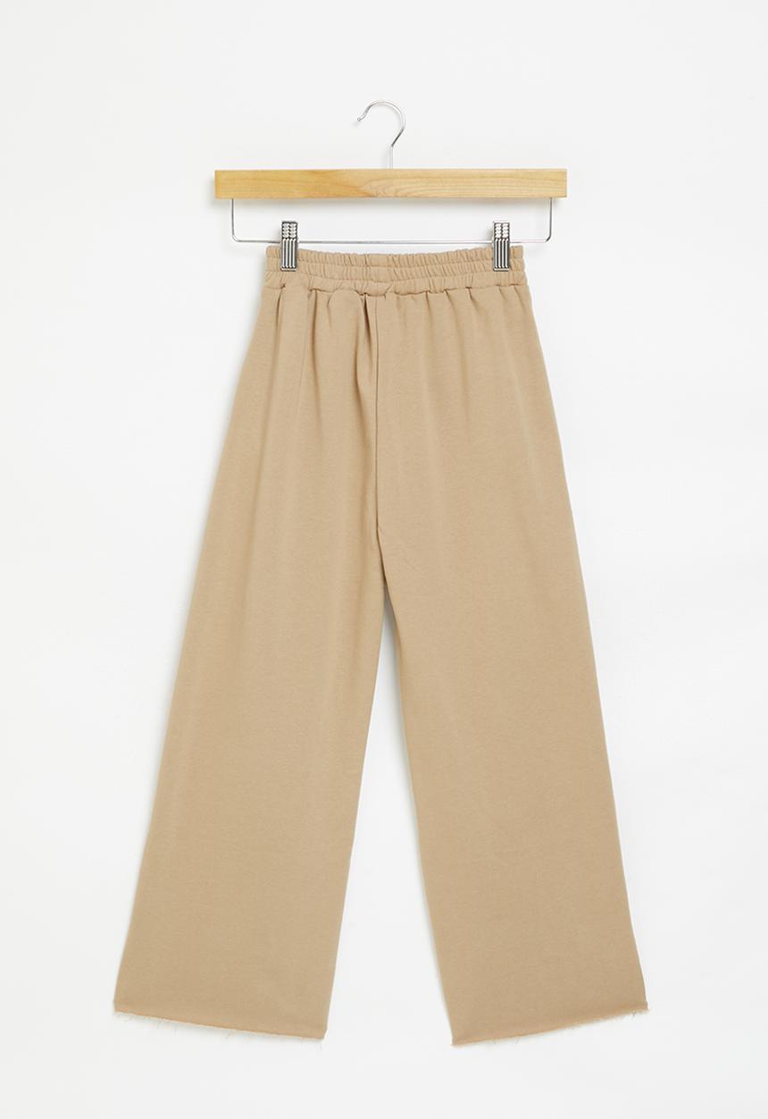 Pop Candy - Wide leg sweat pants - beige