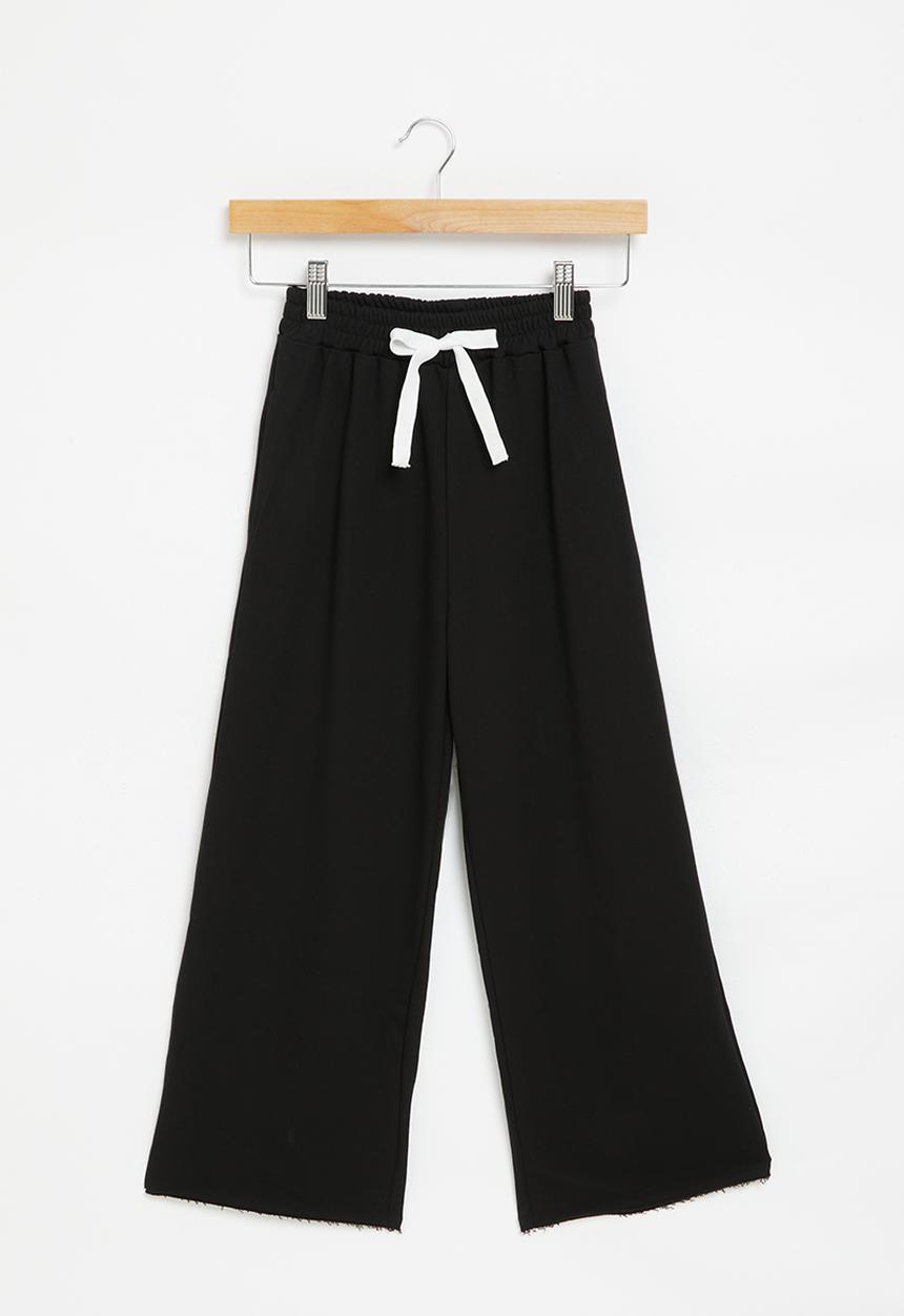 Pop Candy - Wide leg sweat pants - black