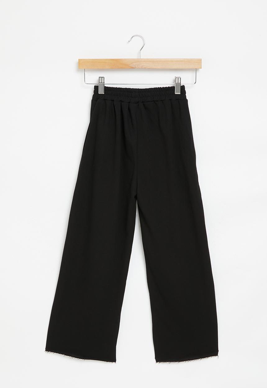 Pop Candy - Wide leg sweat pants - black