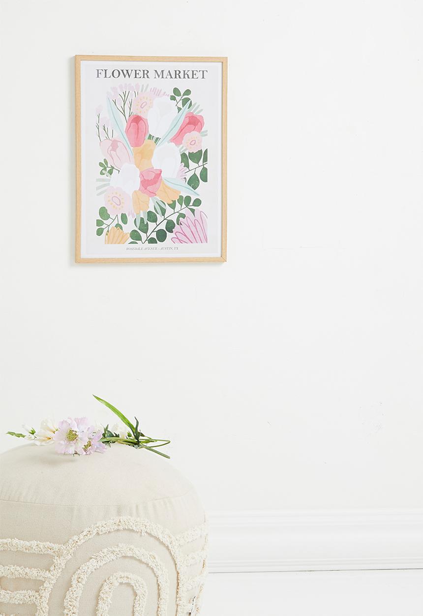 Sixth Floor - Flower market framed art - multi