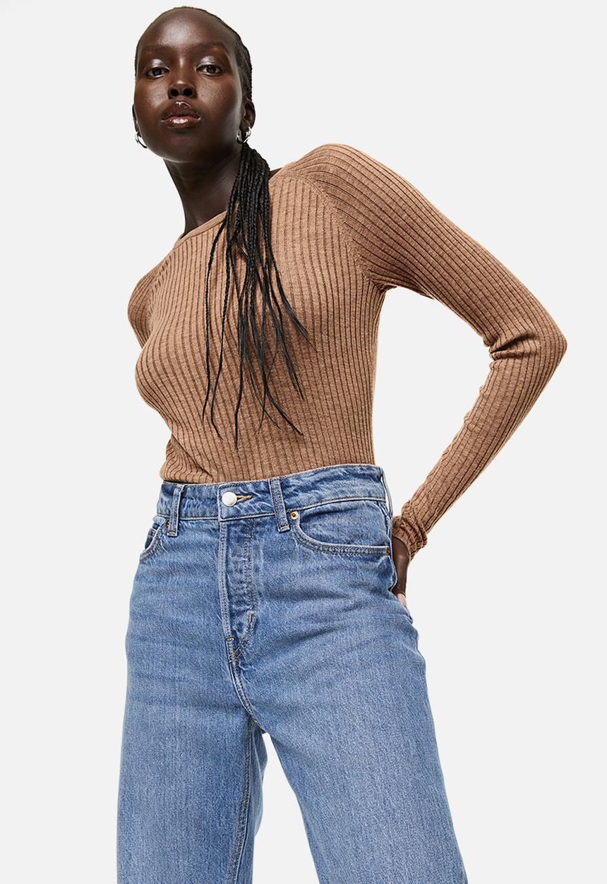 H&M - Rib-knit top - beige