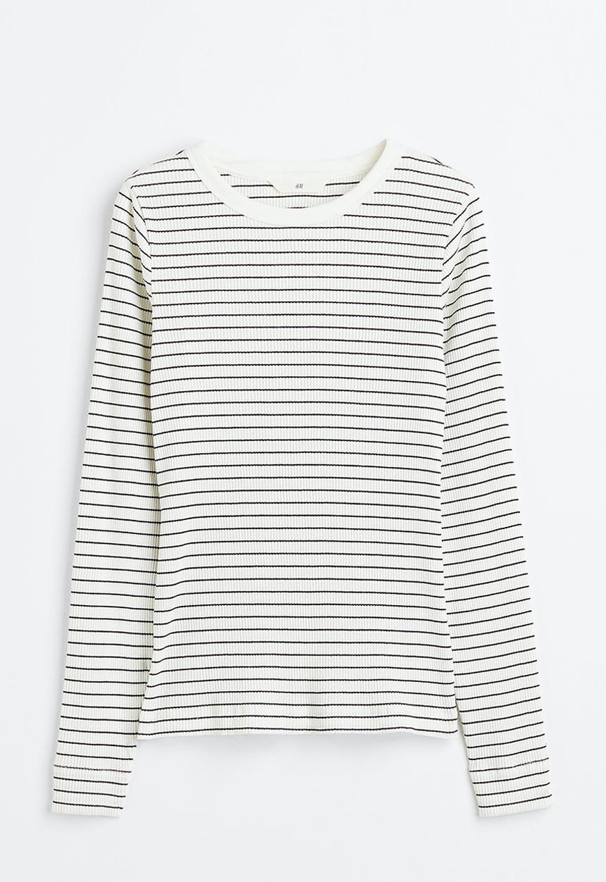 H&M - Ribbed top - white