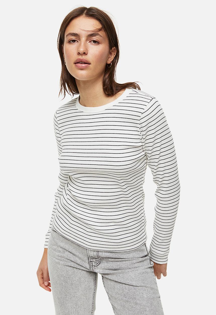 H&M - Ribbed top - white