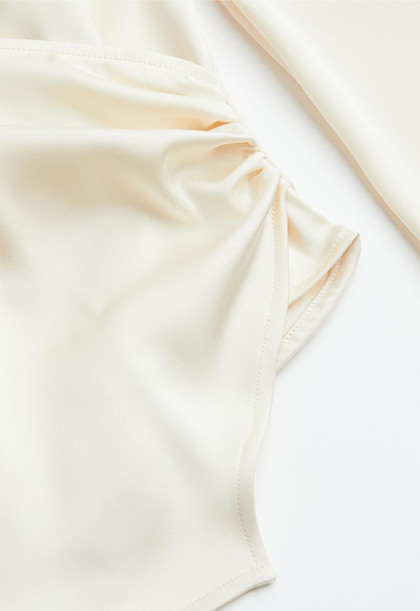 H&M - Satin wrap blouse - white